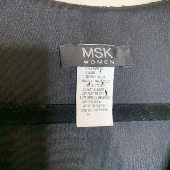 NWT MSK Women Sequin Bead Fringe Top Formal Cocktail Holiday Sz 3X - Picture 8 of 8